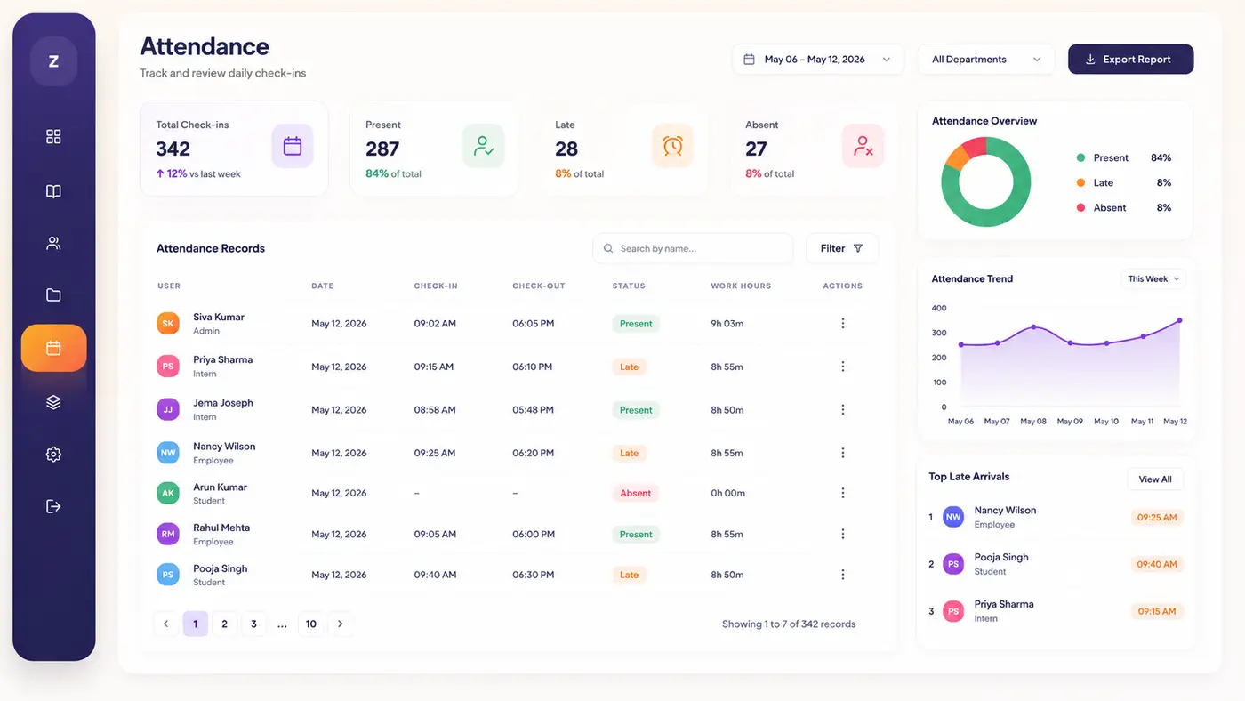 WorkSphere Admin Dashboard website design gallery image 3