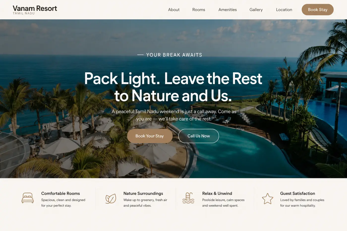 Resort Booking Website website design gallery image 3