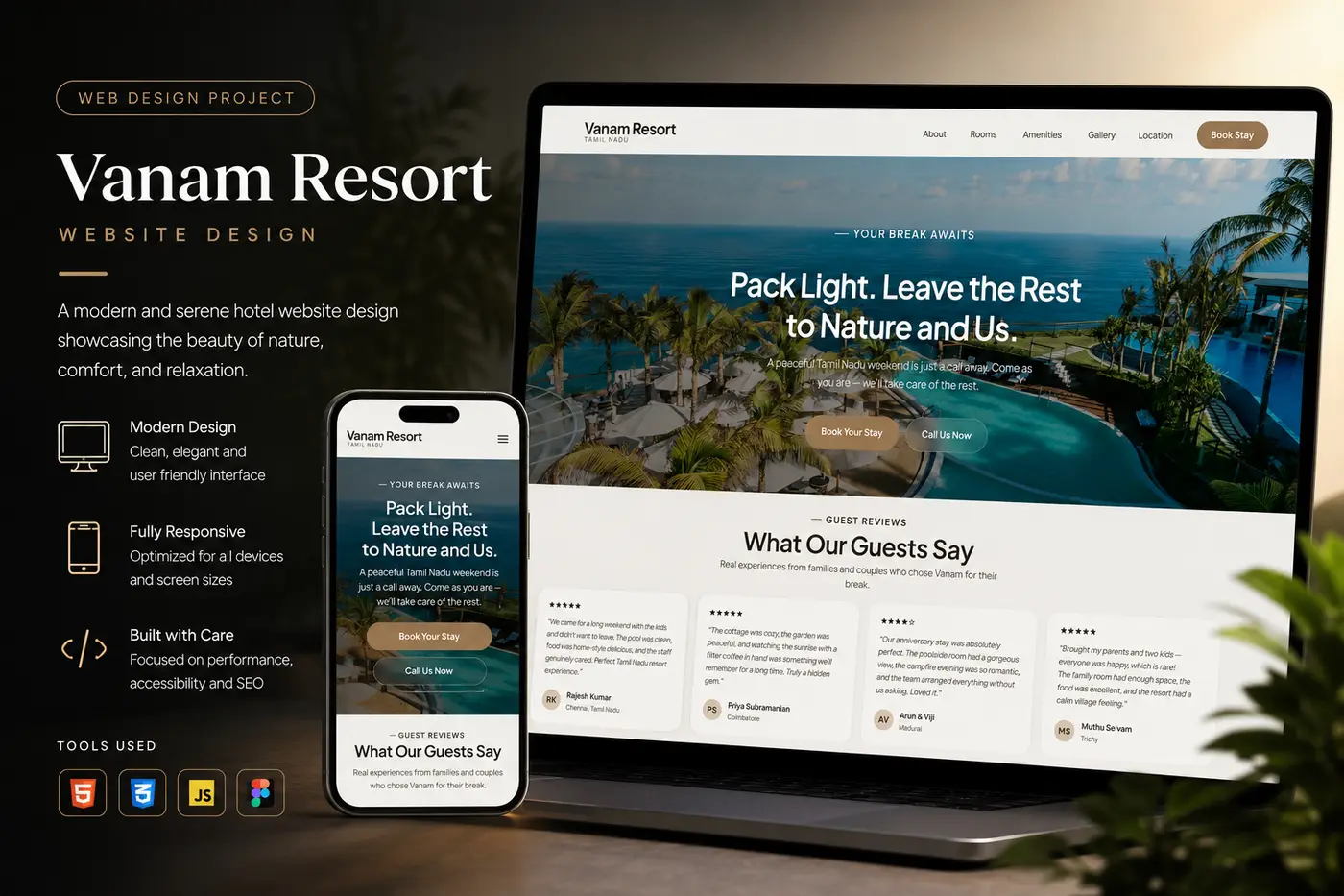 Resort Booking Website project by Oracraft