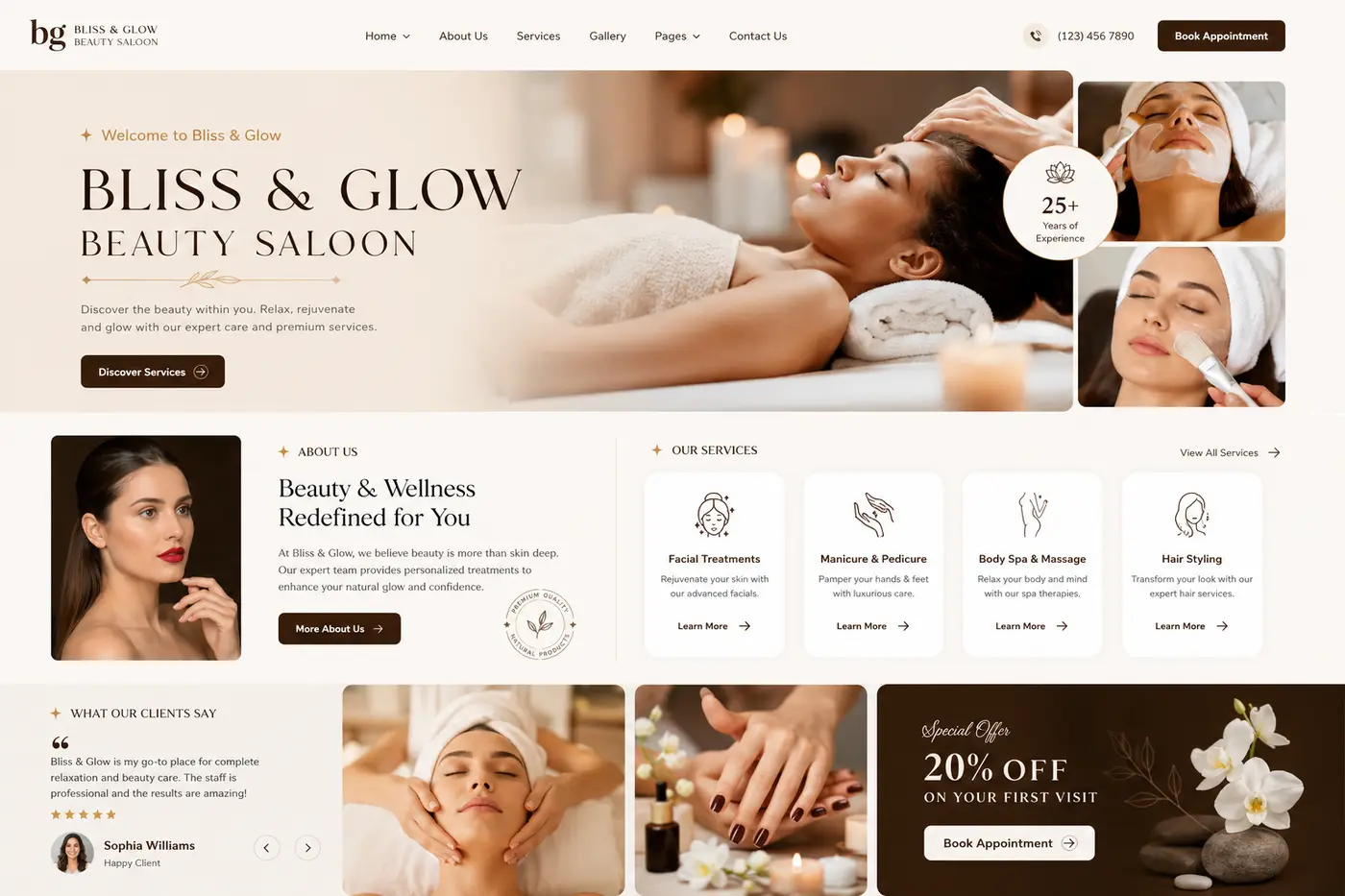 Beauty Saloon Website website design gallery image 1