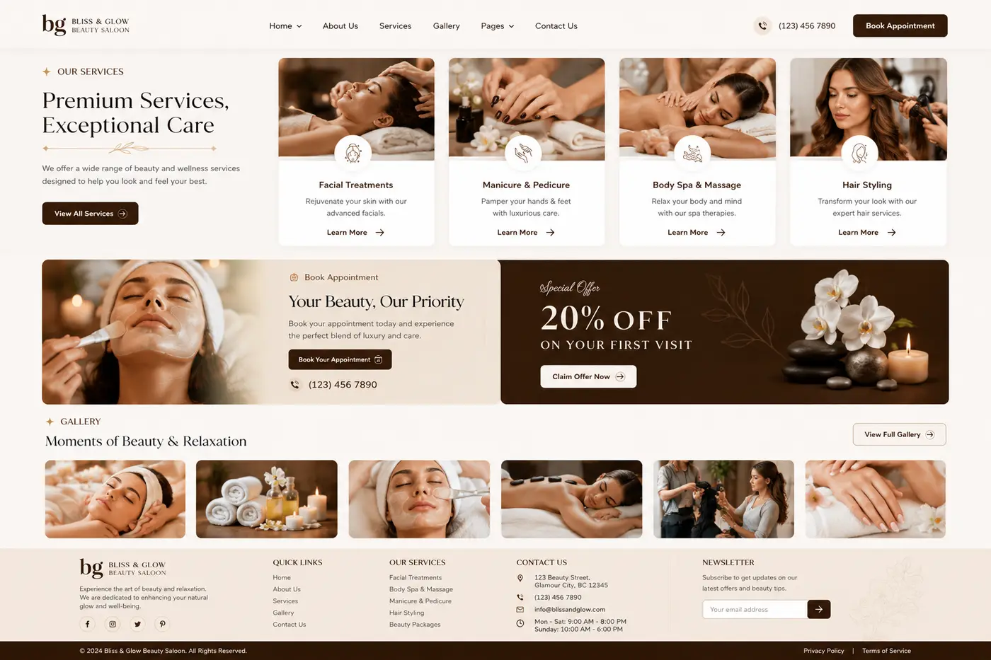 Beauty Saloon Website website design gallery image 2