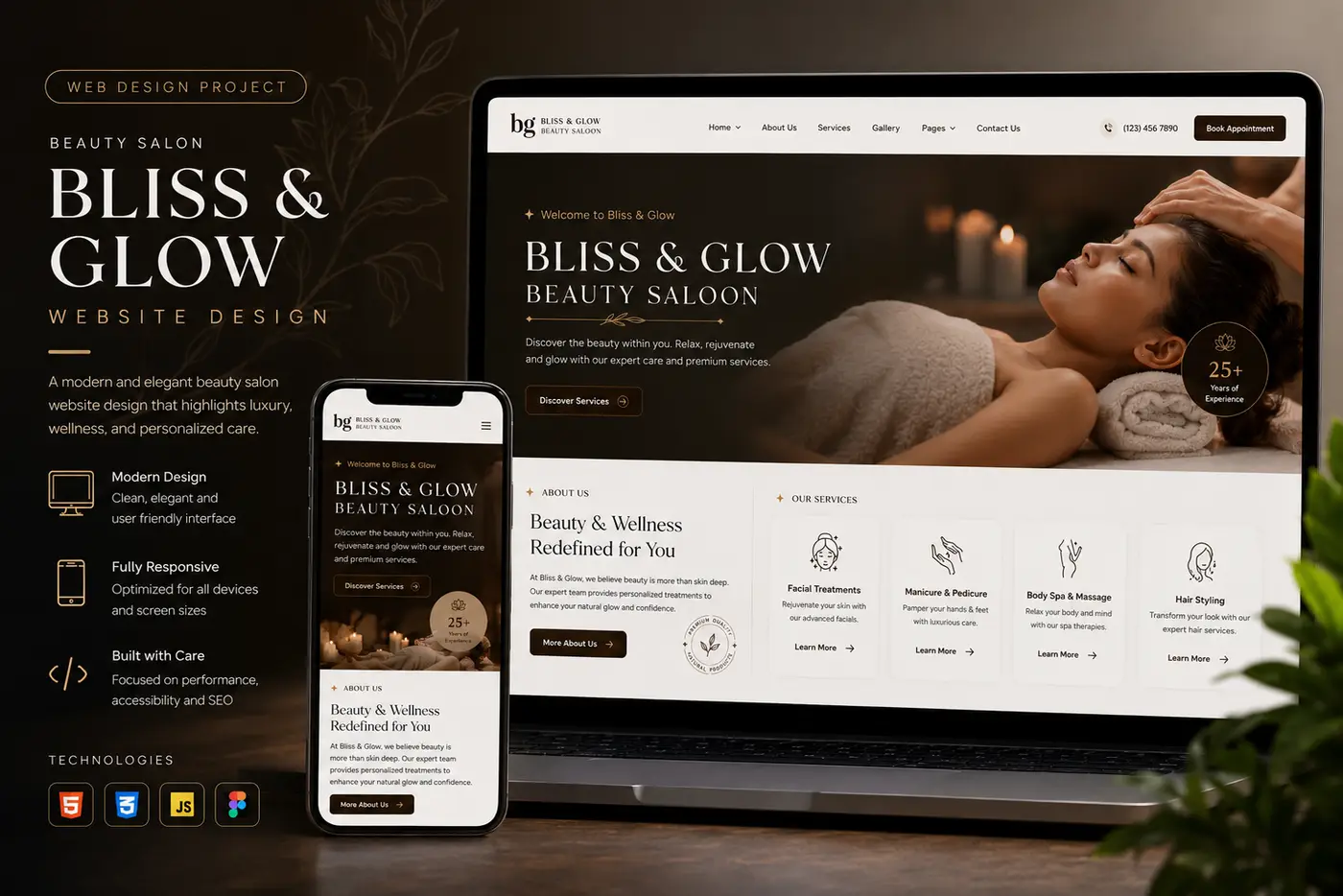 Beauty Saloon Website project by Oracraft